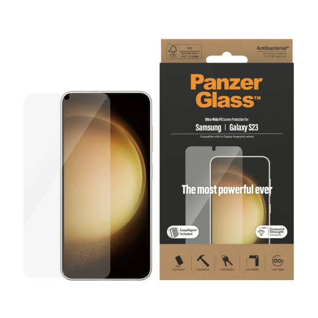 Protector de ecran PanzerGlass Samsung Galaxy S23 | Potrivire ultra-larga cu. EasyAligner