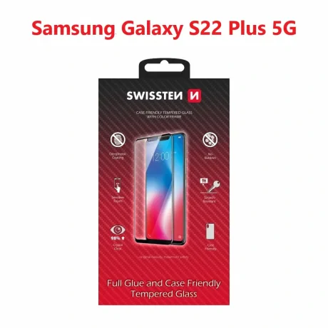 SWISSTEN GLASS COLOR FRAME, CASE FRIENDLY SAMSUNG S906B GALAXY S22 PLUS 5G BLACK