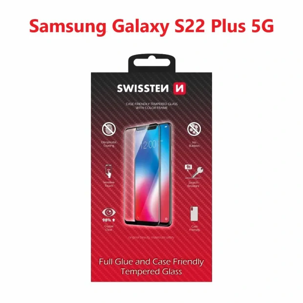 SWISSTEN GLASS COLOR FRAME, CASE FRIENDLY SAMSUNG S906B GALAXY S22 PLUS 5G BLACK