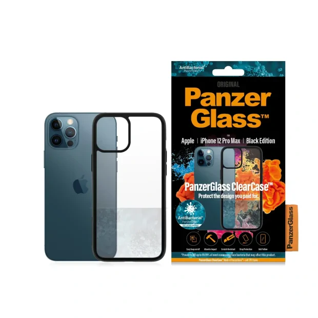 Husa Spate PanzerGlass pentru iPhone 12 Pro Max Rama Negru