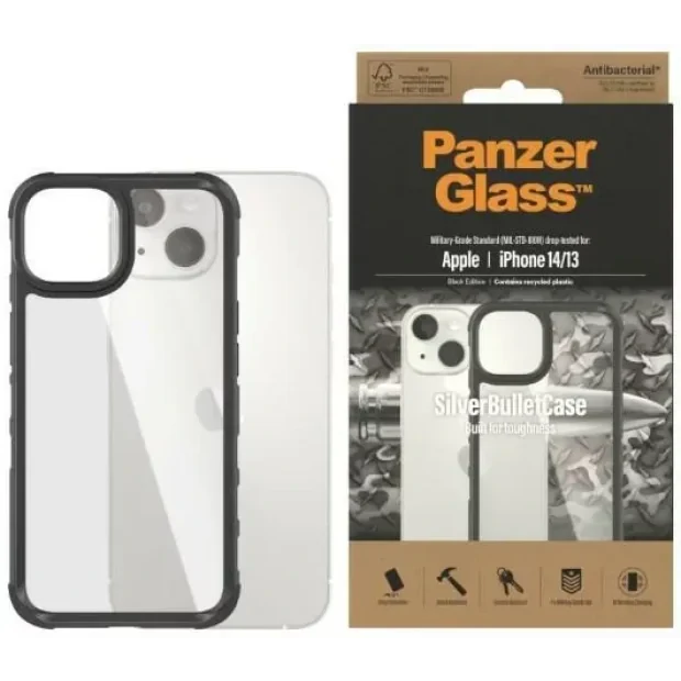 Husa Cover Panzer Silver Bulet Hard Case pentru iPhone 13/14 Negru