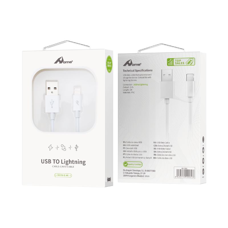 CABLU INCARCARE IPHONE 5/6/7/8/X ALB 1M thumb