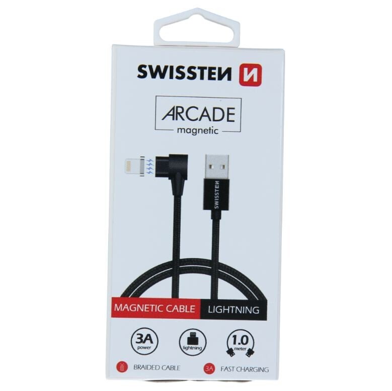 Cablu Date Magnetic Swissten Arcade Usb to Lightning 1.2m Negru thumb