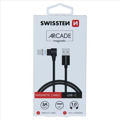Cablu Date Magnetic Swissten Arcade Usb to Usb-C 1.2m Negru thumb