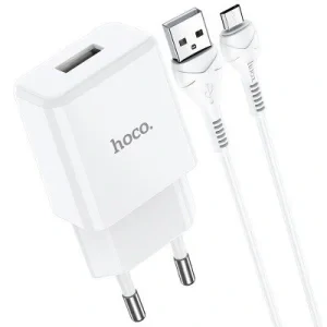 Set Incarcator Retea+ Cablu Date Usb to Micro Usb Hoco N9 Especial 1xUSB 1m Alb