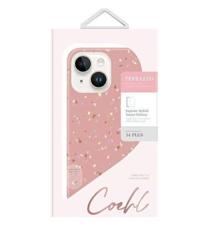 Husa Cover UNIQ Coehl Terrazzo pentru iPhone 14 Plus coral Roz thumb
