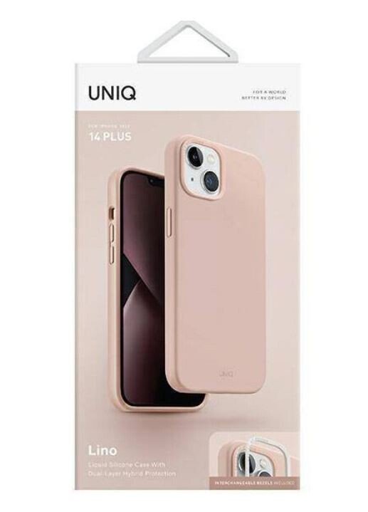 Husa Cover UNIQ Lino pentru iPhone 14 Plus Blush Roz thumb