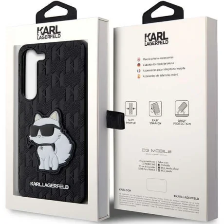 Karl Lagefeld case for Samsung Galaxy S23 Plus KLHCS23MSAKLHCPK black HC Saffiano Mono Choupette NFT