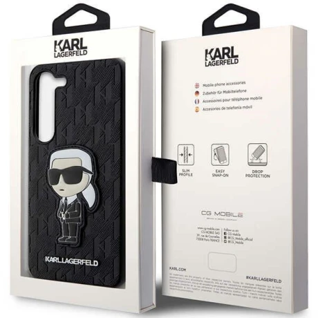 Karl Lagefeld case for Samsung Galaxy S23 Plus KLHCS23MSAKLHKPK black HC Saffiano Mono Ikonik NFT