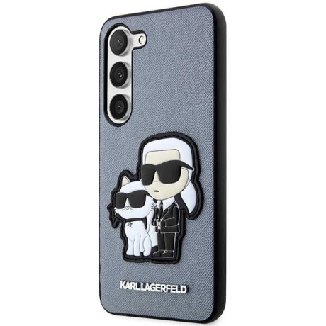 Karl Lagefeld case for Samsung Galaxy S23 Plus KLHCS23MSANKCPG grey HC Saffiano Karl&amp;Choupette NFT