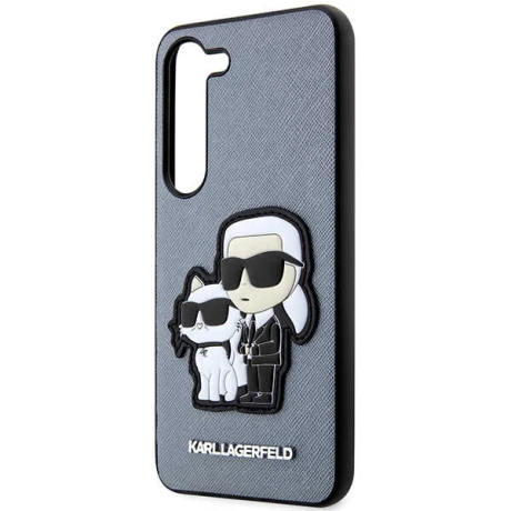 Karl Lagefeld case for Samsung Galaxy S23 Plus KLHCS23MSANKCPG grey HC Saffiano Karl&amp;Choupette NFT