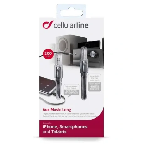 Cablu Cellularline Auxiliar AUXMUSIC2MK Jack-Jack 3.5mm