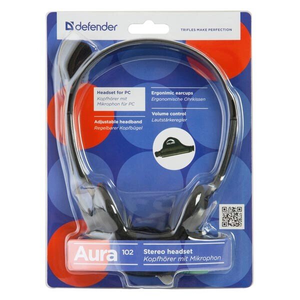 Casti Audio Defender Aura 102 Jack 3.5mm 1.8m Negru thumb