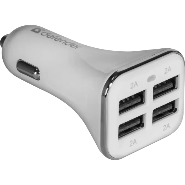 Incarcator Auto Defender UCA-05 4xUsb 5V/8A Alb