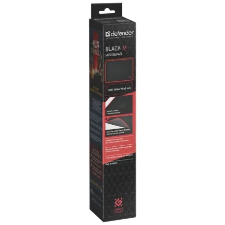Mouse Pad Defender Black M 360x270x3mm Negru