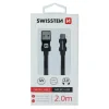 Cablu Date Micro Usb Swissten Textil, 2m Negru