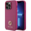 Guess PU 4G Strass Metal Logo Zadni Kryt pro iPhone 15 Pro Pink