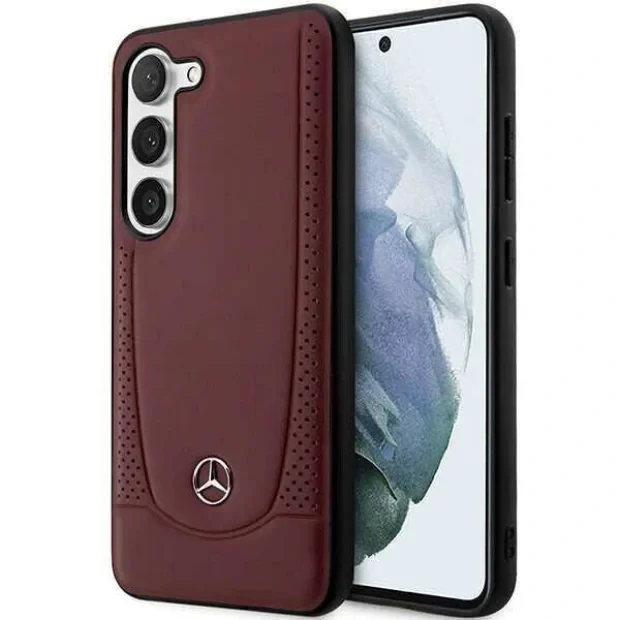 Husa spate Hard Mercedes Leather Urban Bengale pentru Samsung Galaxy S23+ Rosu