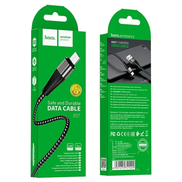 Cablu Date Hoco X57 Blessing USB-Micro Negru