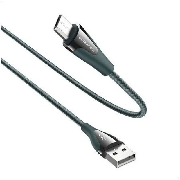 Cablu Date Micro Usb Borofone B20 Advantageous Textil 1.2m Verde