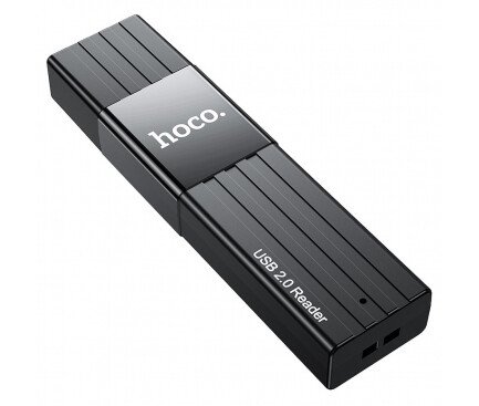 Cititor de Carduri Hoco HB20 Mindful 2in1 Usb 2.0 Negru thumb