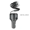 Set Incarcator Auto + Cablu Date Micro Usb-Type C-Lightning Hoco S27 Tributo 1xUSB 2.4A Gri