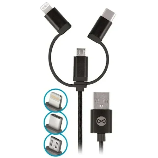Cablu 3in1 Forever, negru