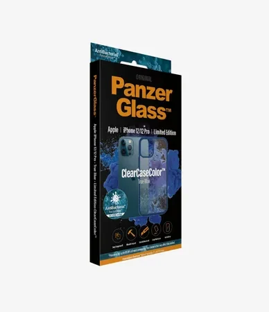 PanzerGlass Protective Case for Apple iPhone 12 | 12 Pro, Transparency / Blue Frame thumb