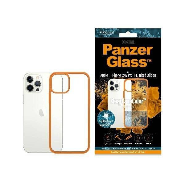 PanzerGlass Protective Case for Apple iPhone 12 | 12 Pro, Transparency / Orange Frame thumb