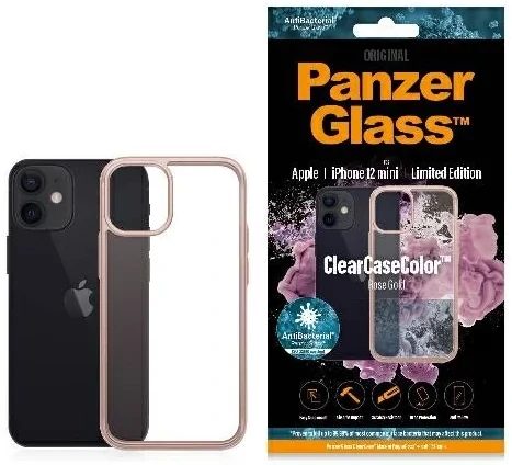PanzerGlass Protective Case for Apple iPhone 12 mini, Transparent / Pale Pink Frame thumb