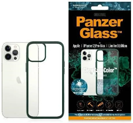 PanzerGlass Protective Case for Apple iPhone 12 Pro Max, Green, Transparency / Black Frame thumb