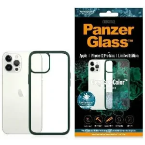 PanzerGlass Protective Case for Apple iPhone 12 Pro Max, Green, Transparency / Black Frame