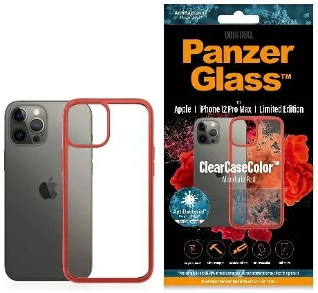 PanzerGlass Protective Case for Apple iPhone 12 Pro Max, Transparency / Red Frame thumb