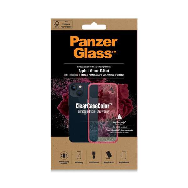 PanzerGlass Protective Case for Apple iPhone 13 Mini, Transparency / Strawberry Frame thumb