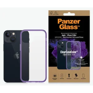 PanzerGlass Protective Case for Apple iPhone 13 Mini, Transparent / Purple Frame