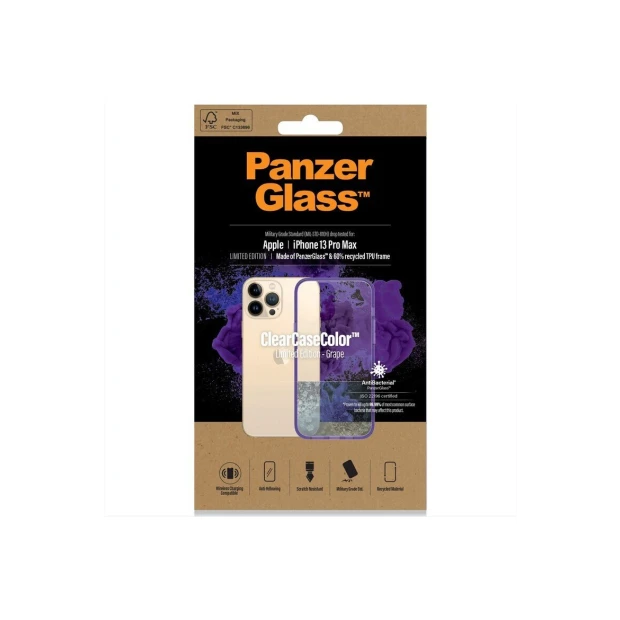 PanzerGlass Protective Case for Apple iPhone 13 Pro Max, Transparency / Mov Frame