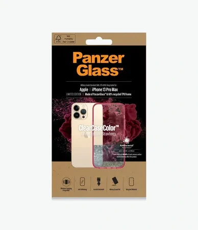 PanzerGlass Protective Case for Apple iPhone 13 Pro Max, Transparency / Strawberry Frame thumb