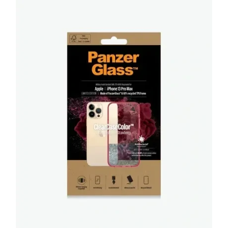 PanzerGlass Protective Case for Apple iPhone 13 Pro Max, Transparency / Strawberry Frame