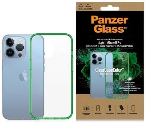 PanzerGlass Protective Case for Apple iPhone 13 Pro, Transparency / Lime Frame thumb
