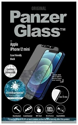 PanzerGlass Screen Protector for Apple iPhone 12 Mini - CamSlider, Transparency / Black Frame thumb