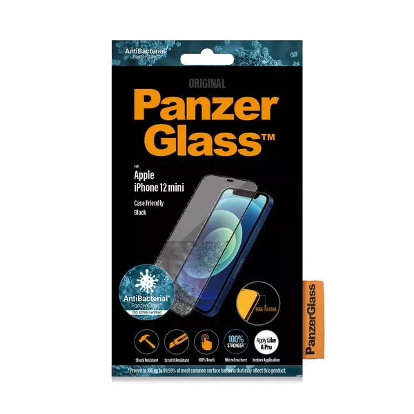 PanzerGlass Screen Protector for Apple iPhone 12 Mini, Transparent / Black Frame thumb