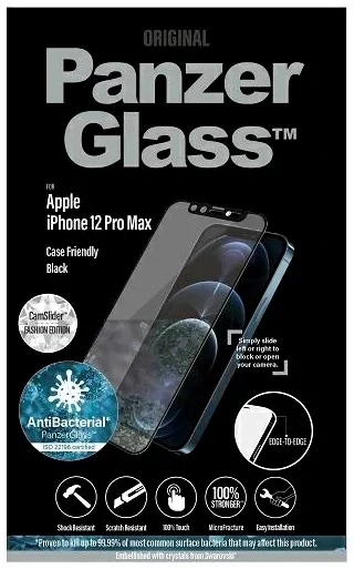 PanzerGlass Screen Protector for Apple iPhone 12 Pro Max - CamSlider, Transparency / Black Frame thumb