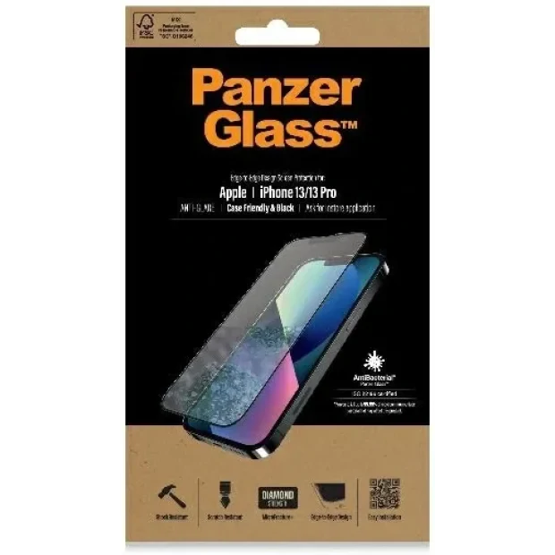 PanzerGlass Screen Protector for Apple iPhone 13/13 Pro Transparency / Black Frame