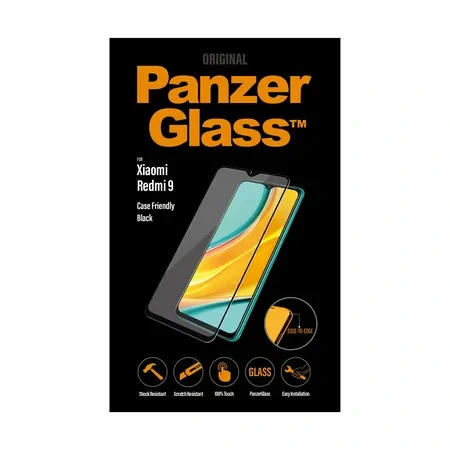 Xiaomi Redmi 9 PanzerGlass Glass Screen Protector Transparency / Black Frame thumb