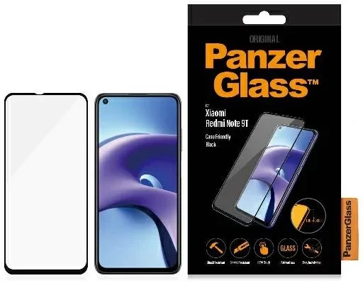 Xiaomi Redmi Note 9T PanzerGlass Glass Screen Protector Transparency / Black Frame thumb