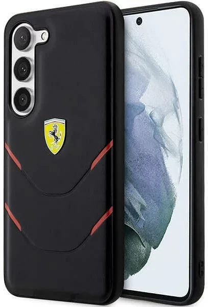 Husa spate Hard Ferrari Hot Stamp Lines pentru Samsung Galaxy S23 Negru thumb