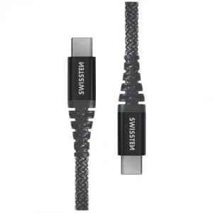 DATA CABLE SWISSTEN KEVLAR USB-C / USB-C 1.5 M ANTRACIT