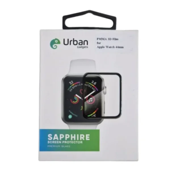 Folie Sticla Ceas Urban Gadgets Sapphire 3D Full  pentru Apple Watch 44 mm Negru