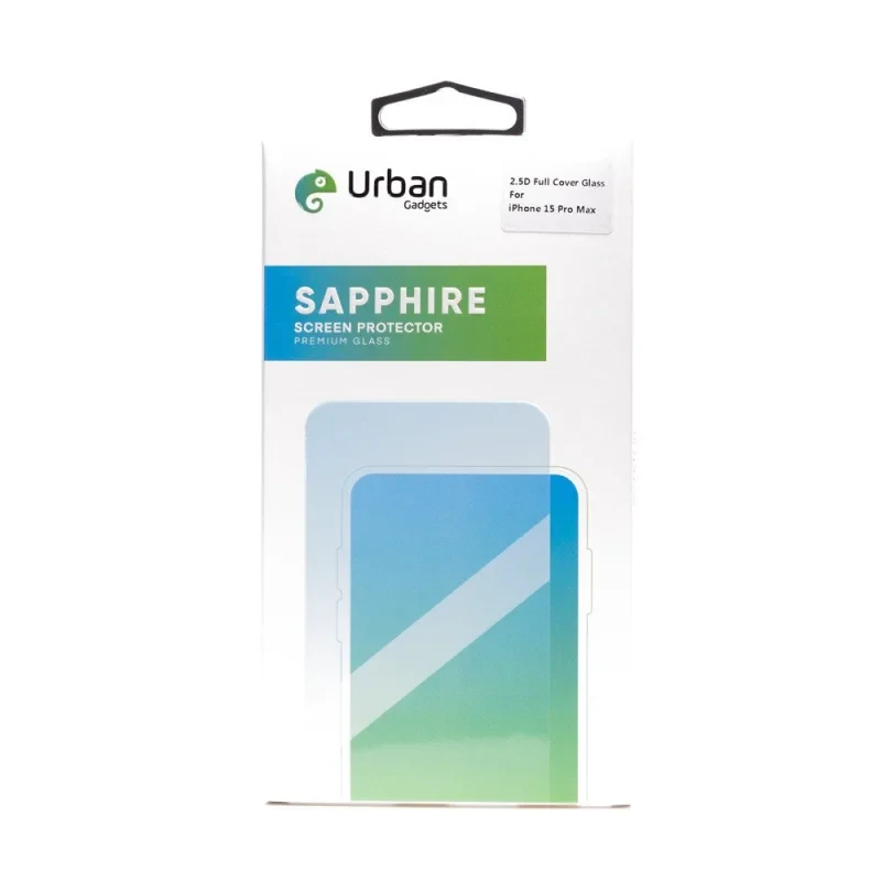 Folie Sticla Urban Gadgets Saphire 2.5D Full pentru iPhone 15 Pro Max Negru thumb