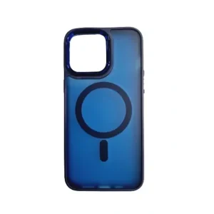 Husa spate hard MagSafe cu rama camera metalica pentru iPhone 15 Pro Albastru
